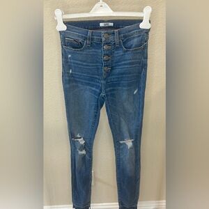 Tommy Hilfiger Women's Blue Button-Fly Jeggings